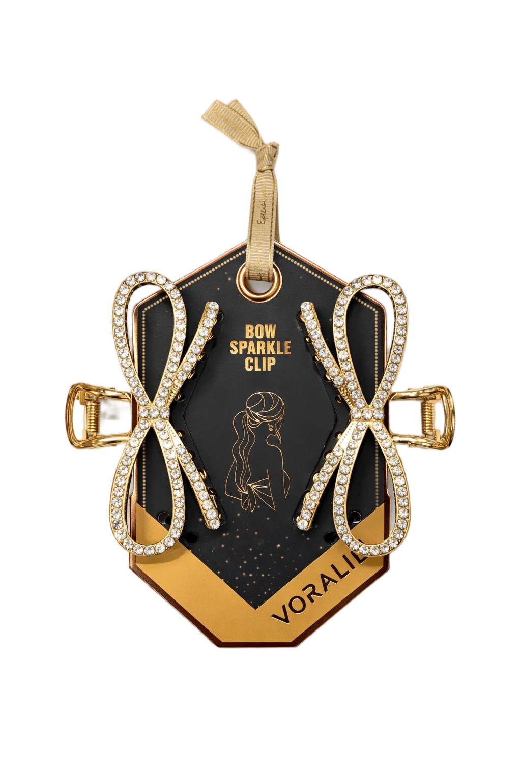 VR-48 Bow Sparkle Clip (Gold)